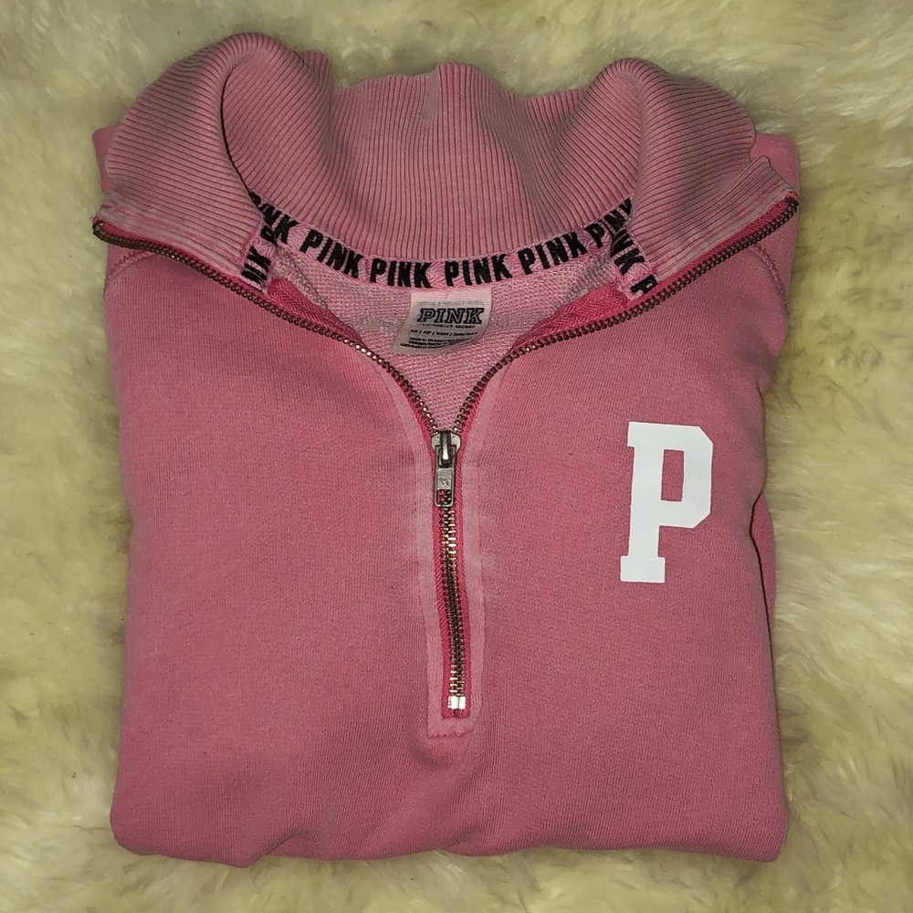 pink vs half zip